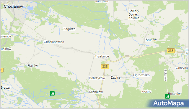 mapa Trzebnice, Trzebnice na mapie Targeo