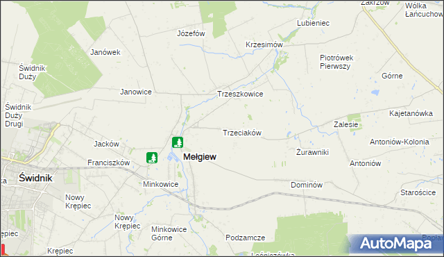 mapa Trzeciaków, Trzeciaków na mapie Targeo