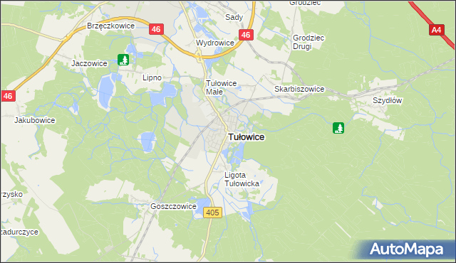 mapa Tułowice powiat opolski, Tułowice powiat opolski na mapie Targeo