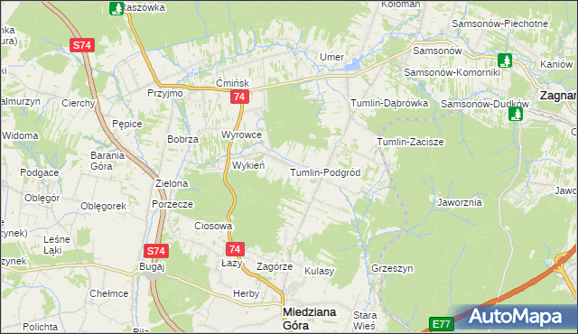 mapa Tumlin-Podgród, Tumlin-Podgród na mapie Targeo