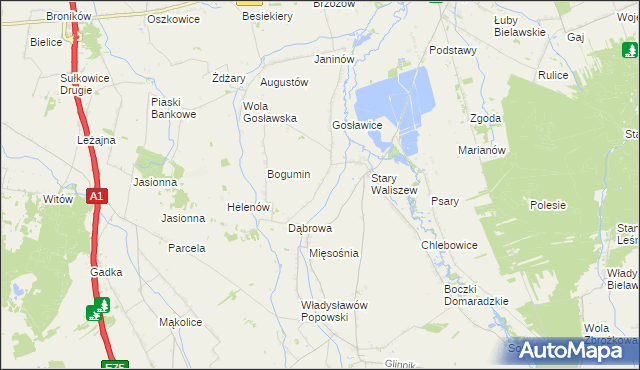 mapa Waliszew Dworski, Waliszew Dworski na mapie Targeo