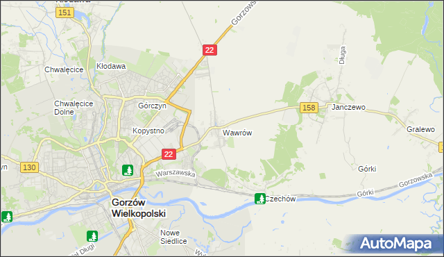 mapa Wawrów, Wawrów na mapie Targeo