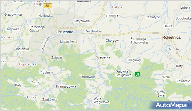 mapa Węgierka, Węgierka na mapie Targeo