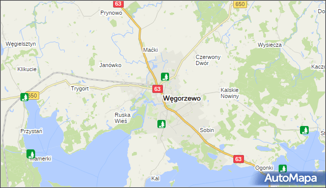 mapa Węgorzewo, Węgorzewo na mapie Targeo