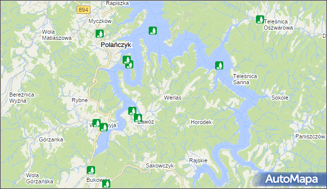 mapa Werlas, Werlas na mapie Targeo