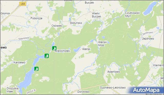 mapa Wersk, Wersk na mapie Targeo