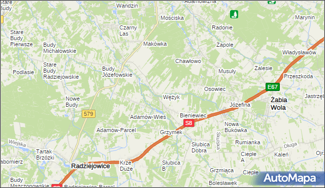 mapa Wężyk, Wężyk na mapie Targeo