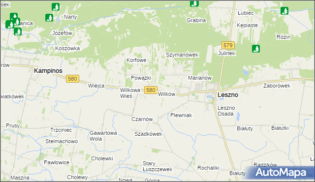 mapa Wilków gmina Leszno, Wilków gmina Leszno na mapie Targeo