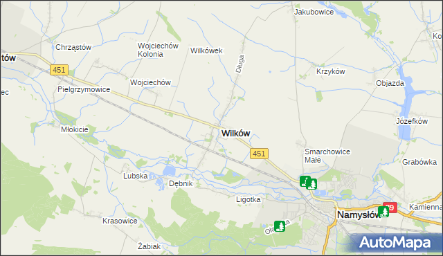 mapa Wilków powiat namysłowski, Wilków powiat namysłowski na mapie Targeo