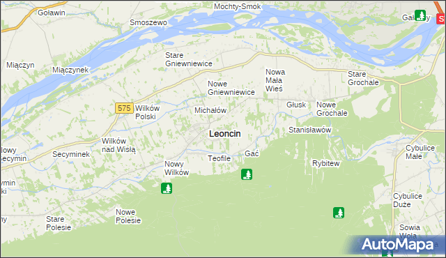 mapa Wincentówek gmina Leoncin, Wincentówek gmina Leoncin na mapie Targeo