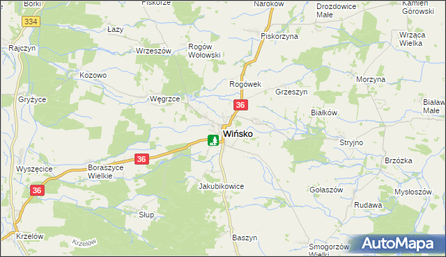 mapa Wińsko, Wińsko na mapie Targeo