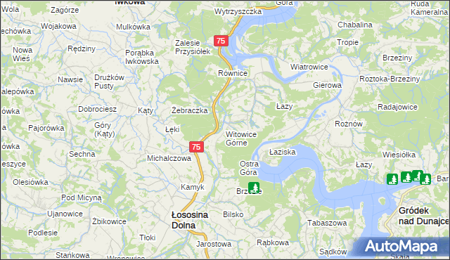 mapa Witowice Górne, Witowice Górne na mapie Targeo