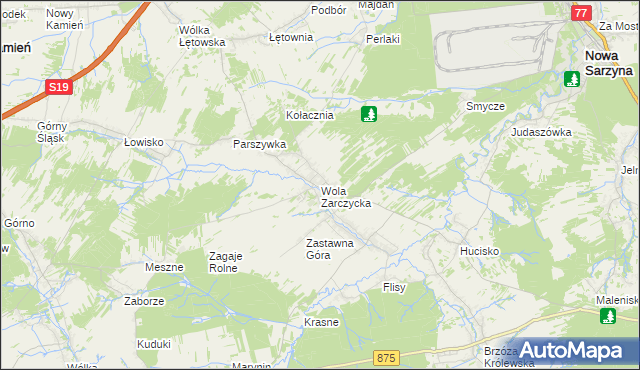 mapa Wola Zarczycka, Wola Zarczycka na mapie Targeo