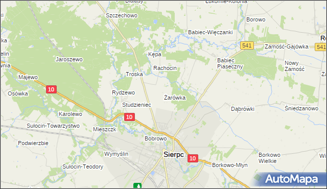 mapa Żarówka gmina Sierpc, Żarówka gmina Sierpc na mapie Targeo