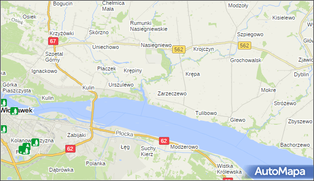mapa Zarzeczewo, Zarzeczewo na mapie Targeo