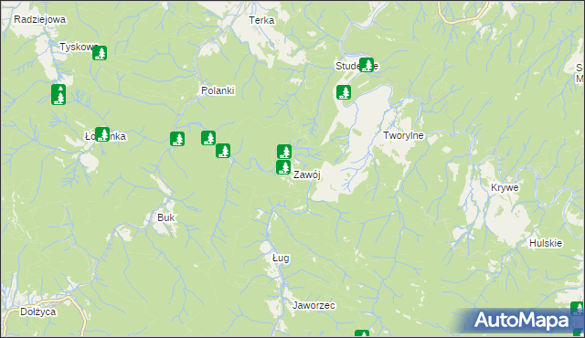 mapa Zawój, Zawój na mapie Targeo