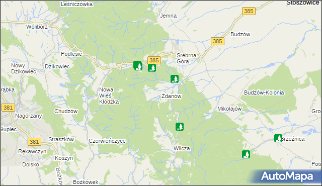 mapa Żdanów gmina Stoszowice, Żdanów gmina Stoszowice na mapie Targeo