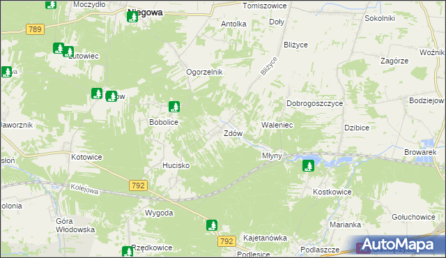 mapa Zdów, Zdów na mapie Targeo