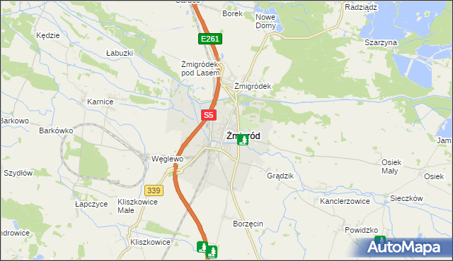 mapa Żmigród, Żmigród na mapie Targeo
