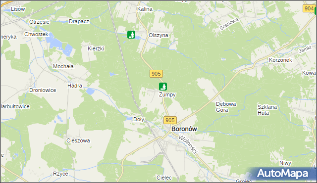 mapa Zumpy, Zumpy na mapie Targeo