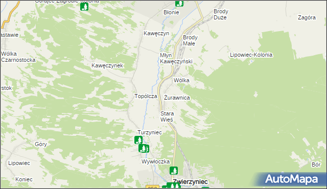 mapa Żurawnica, Żurawnica na mapie Targeo