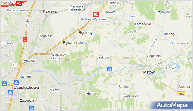 mapa Jaskrów, Jaskrów na mapie Targeo