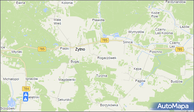 mapa Rogaczówek, Rogaczówek na mapie Targeo