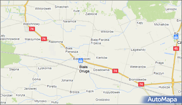 mapa Biała-Parcela Druga, Biała-Parcela Druga na mapie Targeo