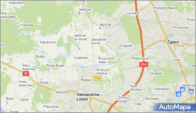 mapa Brużyczka Mała, Brużyczka Mała na mapie Targeo