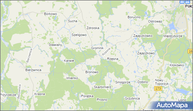 mapa Brzozowica gmina Połczyn-Zdrój, Brzozowica gmina Połczyn-Zdrój na mapie Targeo