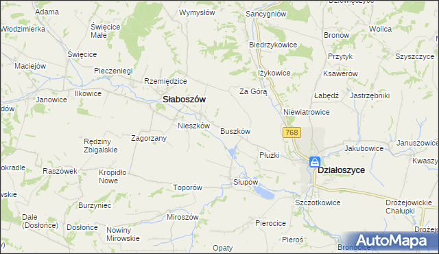 mapa Buszków, Buszków na mapie Targeo