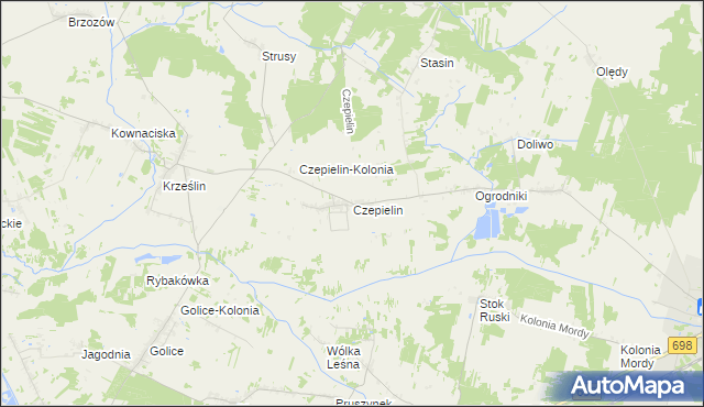 mapa Czepielin, Czepielin na mapie Targeo