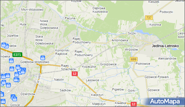 mapa Dawidów gmina Jedlnia-Letnisko, Dawidów gmina Jedlnia-Letnisko na mapie Targeo