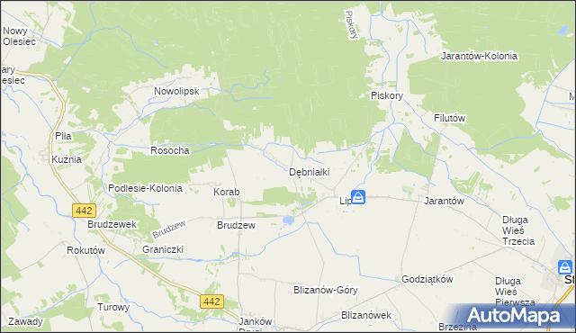mapa Dębniałki gmina Blizanów, Dębniałki gmina Blizanów na mapie Targeo