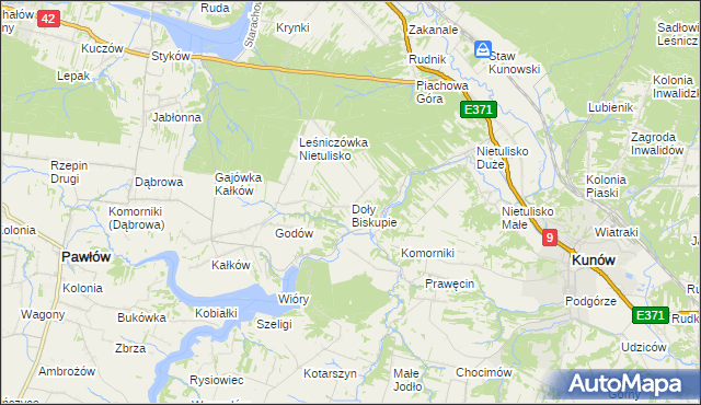 mapa Doły Biskupie, Doły Biskupie na mapie Targeo