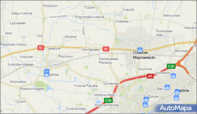 mapa Domaniewek Pierwszy, Domaniewek Pierwszy na mapie Targeo