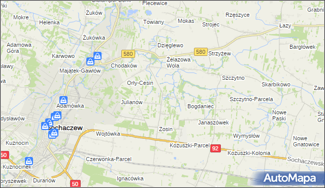 mapa Feliksów gmina Sochaczew, Feliksów gmina Sochaczew na mapie Targeo