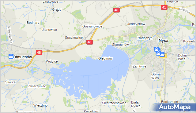 mapa Głębinów, Głębinów na mapie Targeo