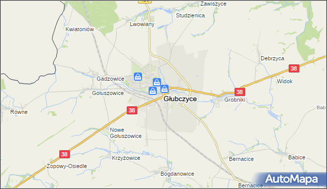 mapa Głubczyce, Głubczyce na mapie Targeo