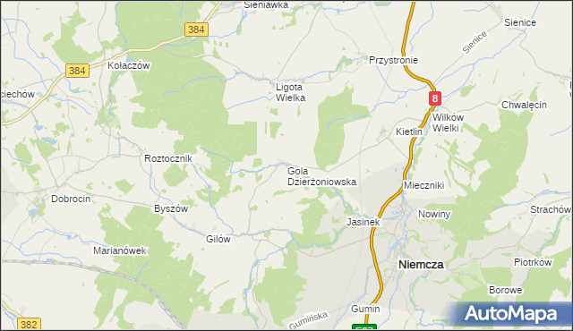 mapa Gola Dzierżoniowska, Gola Dzierżoniowska na mapie Targeo