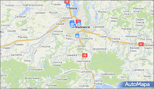 mapa Gorzeń Dolny, Gorzeń Dolny na mapie Targeo