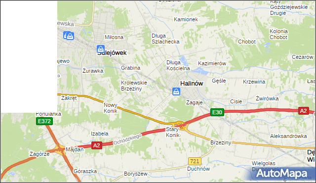 mapa Hipolitów gmina Halinów, Hipolitów gmina Halinów na mapie Targeo