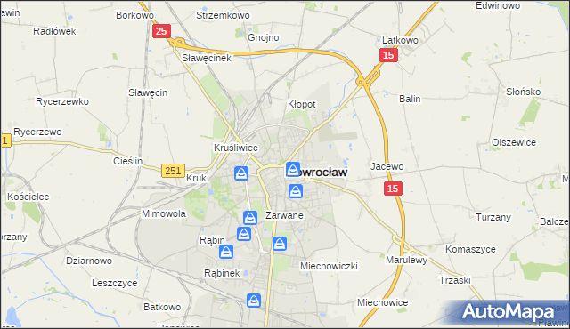 mapa Inowrocławia, Inowrocław na mapie Targeo