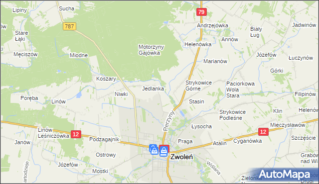 mapa Karczówka gmina Zwoleń, Karczówka gmina Zwoleń na mapie Targeo