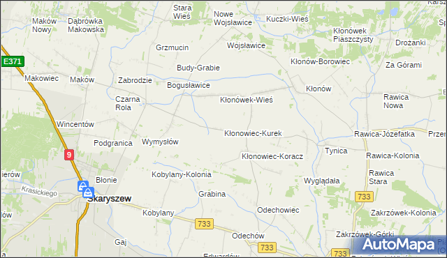 mapa Kłonowiec-Kurek, Kłonowiec-Kurek na mapie Targeo