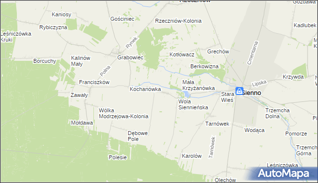 mapa Krzyżanówka, Krzyżanówka na mapie Targeo