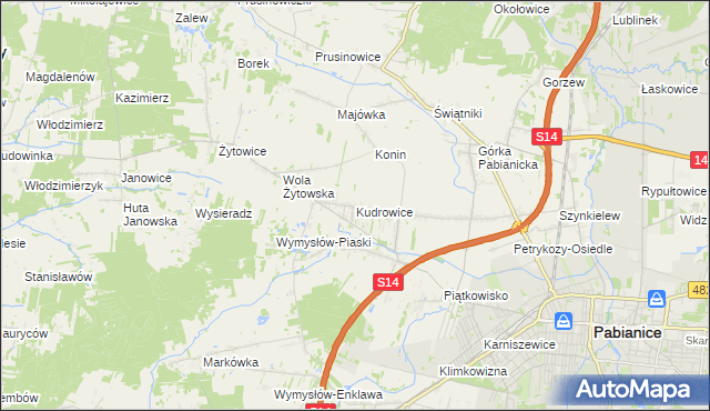 mapa Kudrowice, Kudrowice na mapie Targeo
