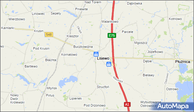 mapa Lisewo powiat chełmiński, Lisewo powiat chełmiński na mapie Targeo