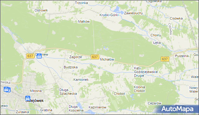 mapa Michałów gmina Halinów, Michałów gmina Halinów na mapie Targeo