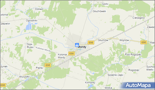 mapa Mordy, Mordy na mapie Targeo
